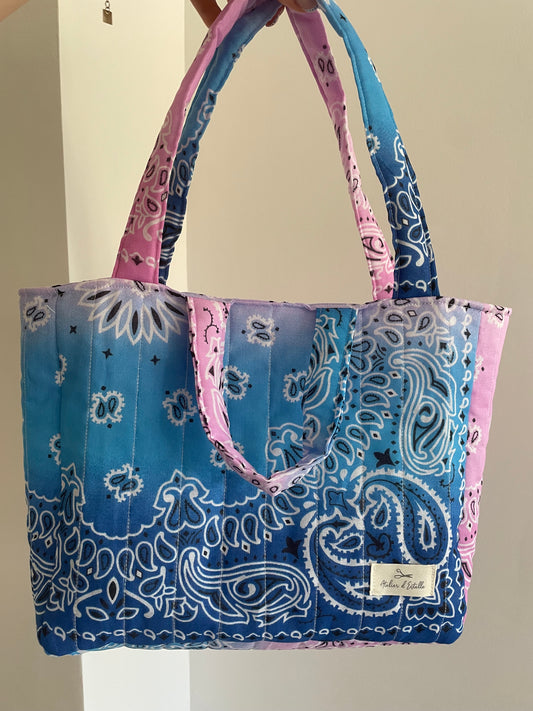 Mini sac cabas Bleu